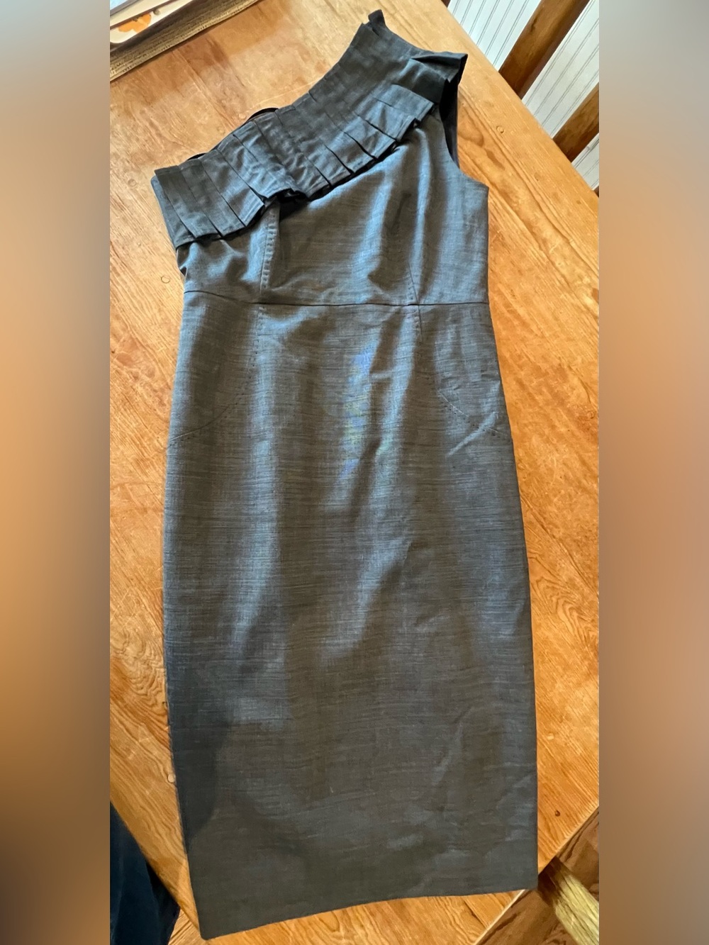 Ted Baker London Charcoal Gray One-Shoulder Dress